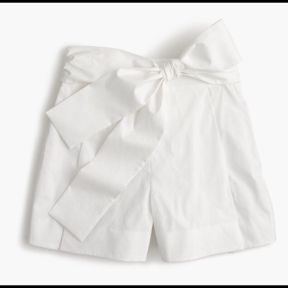 J. Crew Pants - J.Crew White Poplin Tie Waist Shorts / Size 4